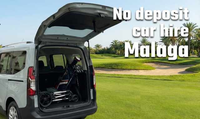Cheap car hire Malaga for golfers Ford Tourneo Courier spacious boot Libra Rent a Car